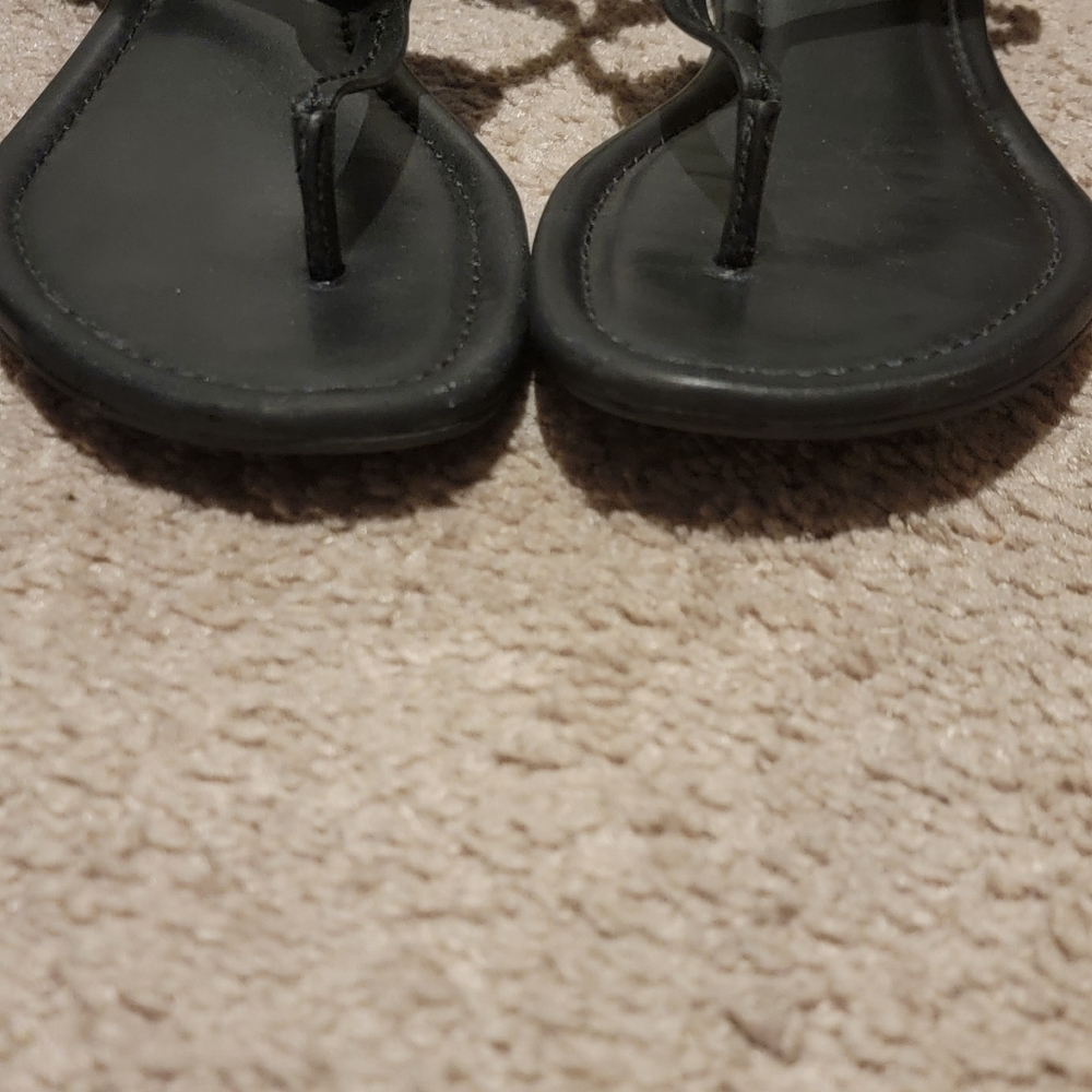 Tory Burch Dillan Black Leather Slingback Sandals Size 10.5 - Picture 8 of 12